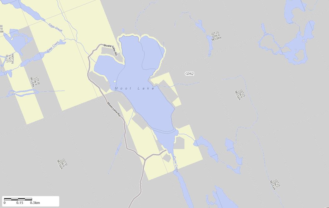Crown Land Map of Moot Lake in Municipality of Lake of Bays and the District of Muskoka